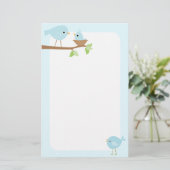 Papeterie Le nid d'oiseau de bébé (bleu) (Debout devant)