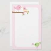 Papeterie Le nid d'oiseau de bébé (rose) (Devant / Derrière)