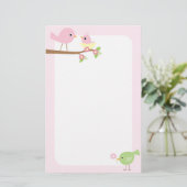 Papeterie Le nid d'oiseau de bébé (rose) (Debout devant)