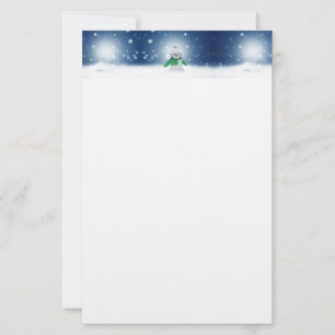 Papeterie Le personnage de bonhomme de neige de Noël adorabl