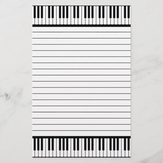 Papeterie Le piano verrouille le motif noir et blanc rayé (Devant)