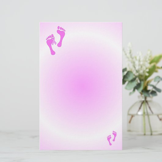 Papeterie Le pied rose de cancer du sein imprime (Debout devant)