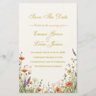 Papeterie Le Pré de Fleurs Sauvages Fleurs Mariage Économise