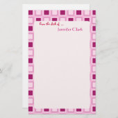 Papeterie Le rose impertinent de sucrerie ajuste la coutume (Devant / Derrière)