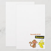 Papeterie Le singe devient fou pour les bananes, humour d'am (Devant / Derrière)