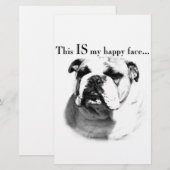 Papeterie Le visage joyeux de Bulldog (Devant / Derrière)