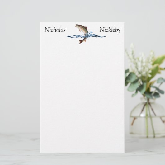 Papeterie Leaping Truite Pêche sportive (Debout devant)