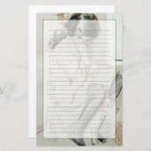 Papeterie Lecture de Paulette se reposant sur son chien de (Devant / Derrière)