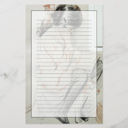 Papeterie Lecture de Paulette se reposant sur son chien de (Devant)