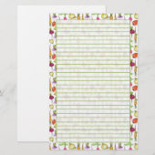 Papeterie Légumes racines Dessin Jardin Liné (Devant / Derrière)