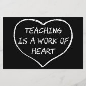 Papeterie L'enseignement est un travail de coeur (Devant)