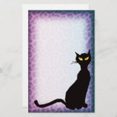 Papeterie léopard de chat noir (Devant / Derrière)