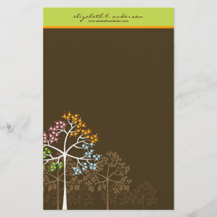 Papeterie Les arbres de quatre saisons sur papier à lettres