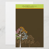 Papeterie Les arbres de quatre saisons sur papier à lettres  (Devant / Derrière)