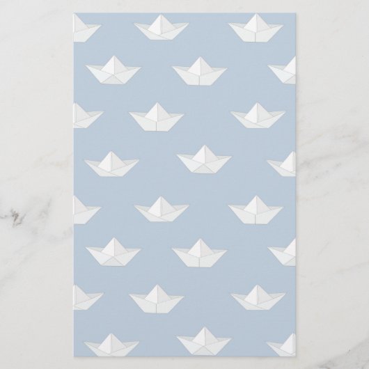 Papeterie Les Bateaux Origami Sur Le Motif De L'Eau (Devant)