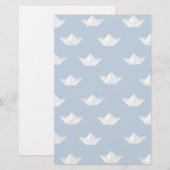 Papeterie Les Bateaux Origami Sur Le Motif De L'Eau (Devant / Derrière)