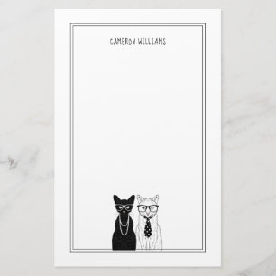 Papeterie Les couples de chat ajoutent votre nom