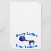Papeterie Les dames désolées je suis pris (Devant / Derrière)