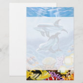 Papeterie Les dauphins et les poissons tropicaux (Devant / Derrière)