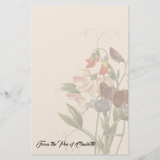 Papeterie Les fleurs de pois doux de Redoute ont (Devant)