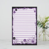 Papeterie Les fleurs grunges de remous ont rayé le pourpre (Debout devant)