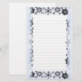 Papeterie Les flocons de neige encadrent le papier à lettres (Devant / Derrière)