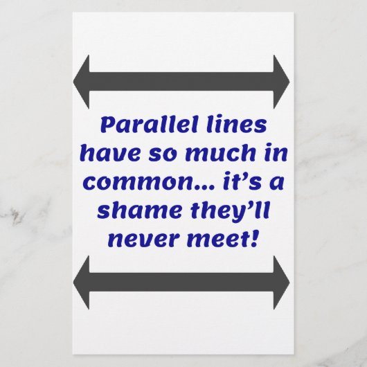 Papeterie Les lignes parallèles ont tellement en commun, Fun (Devant)