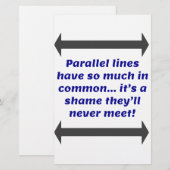Papeterie Les lignes parallèles ont tellement en commun, Fun (Devant / Derrière)