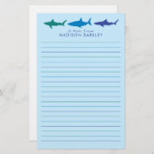 Papeterie Les requins bleus adorent les enfants (Devant / Derrière)