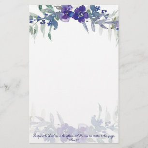 Papeterie Les yeux du Seigneur fleur violette