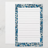 Papeterie Lettre A bleu (Devant / Derrière)