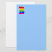 Papeterie Lettre arc-en-ciel B (Devant / Derrière)