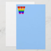Papeterie Lettre arc-en-ciel W (Devant / Derrière)
