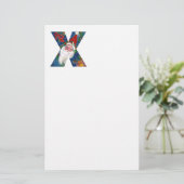 PAPETERIE LETTRE CHRISTMAS X / SANTA CLAUS AVEC RIBBON ROUGE (Debout devant)