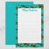 Papeterie Lettre de famille de Noël tropicale papier d'écrit (Devant / Derrière)