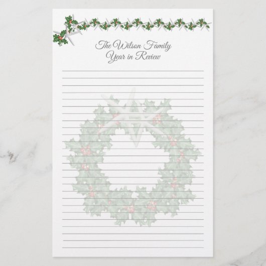 Papeterie Lettre de Noël de famille Starfish Papier à liner (Devant)