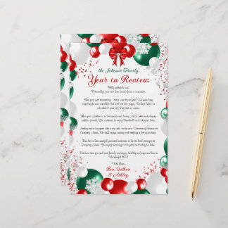Papeterie Lettre de Noël du ballon à huile Modèle stationnai
