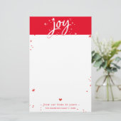 Papeterie LETTRE DE NOËL joie moderne écrite à la main en ro (Debout devant)