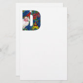 PAPETERIE LETTRE DE NOËL / SANTA CLAUS AVEC RIBBON ROUGE (Devant / Derrière)