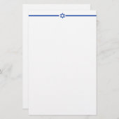 Papeterie LETTRE DEMI-Étoile de David Bleu 5,5 pouces (Devant / Derrière)