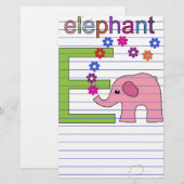 Papeterie LETTRE Éléphante E (Devant / Derrière)