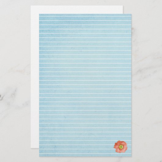 Papeterie LETTRE FLEURIE ROPEUPÉE Écriture LINE (Devant / Derrière)