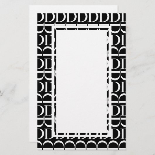 Papeterie Lettre initiale D monogramme (Devant / Derrière)