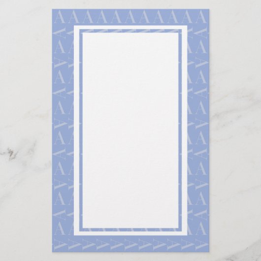 Papeterie LETTRE INITIALE MONOGRAPHIQUE A Bleu (Devant)