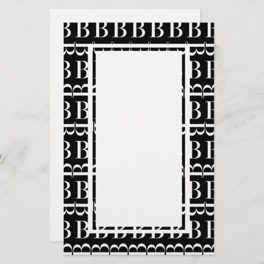 PAPETERIE LETTRE INITIALE MONOGRAPHIQUE B (Devant / Derrière)