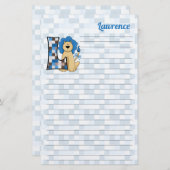 Papeterie LETTRE Lion Bleu MONOMOBILE L LIÉ (Devant / Derrière)