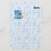 Papeterie LETTRE MONGRAPHIQUE KOGA Bleu K LIÉ (Devant / Derrière)