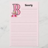 Papeterie LETTRE MONOMOBILE DE FEMME B Ours Teddy LORÉ (Devant)