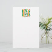 Papeterie Lettre N Monogramme Fleur de lis (Debout devant)