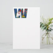 PAPETERIE LETTRE NOËL W / SANTA CLAUS AVEC RIBBON ROUGE (Debout devant)